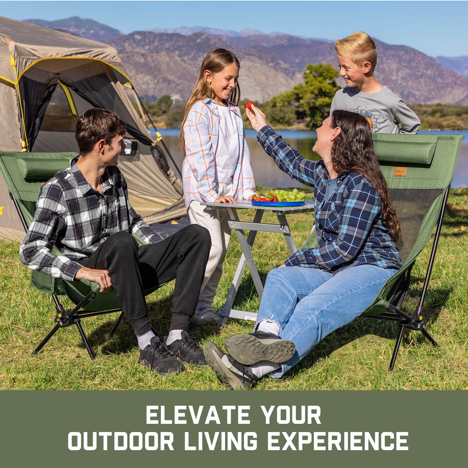 FanttikOutdoor Zeta L8 Max Camping Chair, Portable & Lightweight, Multi-Angle Adjustable, Supports up to 250 lbs, Comfort-Driven Design, High Strength Camping Chair for Travel, Hiking, Fishing, Green