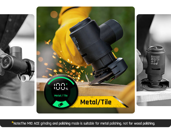 Fanttik M10 ACE Cordless Angle Grinder Brushless, 3 Inch Compact Cut Off Tool with LED Display, 3 Variable Modes, Double Security, Type-C Fast Charging, 10000RPM Mini Cutter with 4 Blades