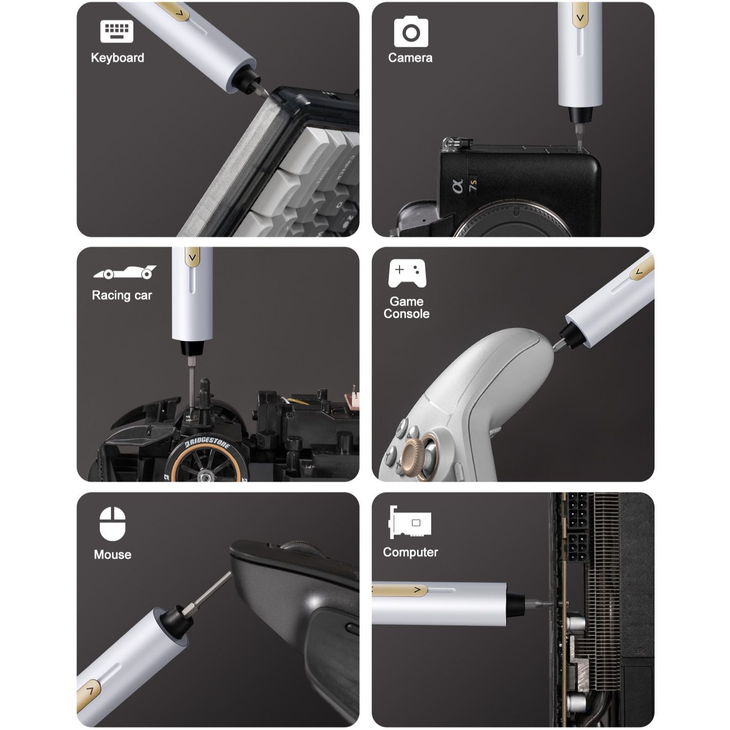 Fanttik E2 Ultra 3.7V Mini Electric Screwdriver, Electric Screwdriver Cordless, Max 0.6N.m, 50 Magnetic Bits, 5/32'' Hex, Magnetic Storage, Repair Tool for Electronics Phone Camera Laptop Appliances