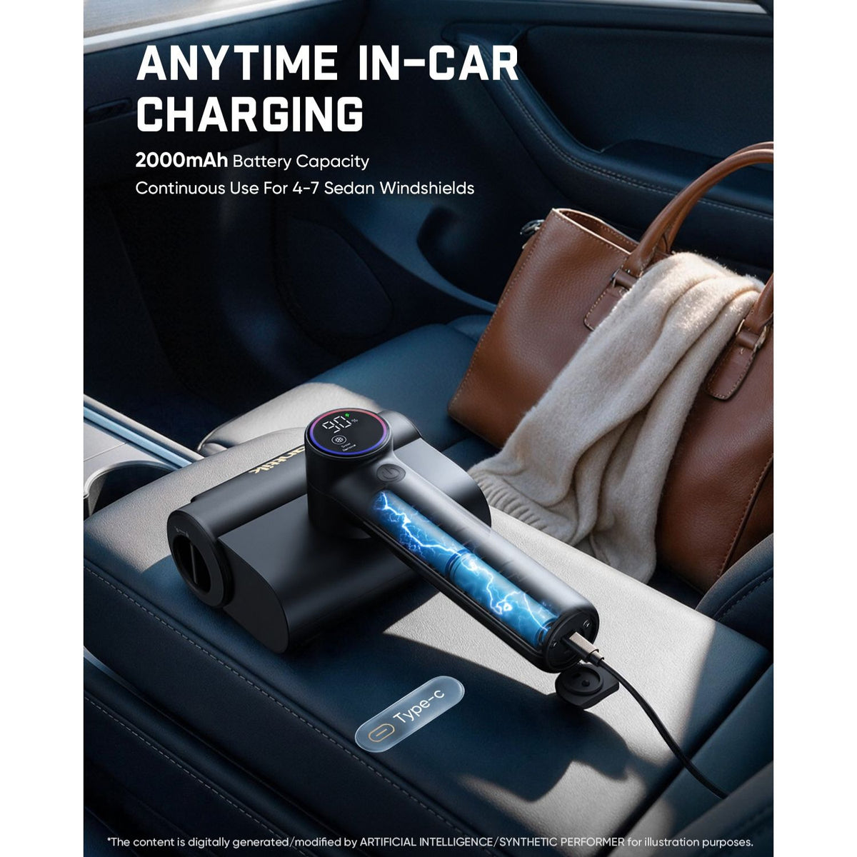 no need to hunt for a proprietary cable. The 2000mAh battery delivers up to 20 minutes of runtime at maximum power, providing enough battery life for a full week of everyday snow and ice removal