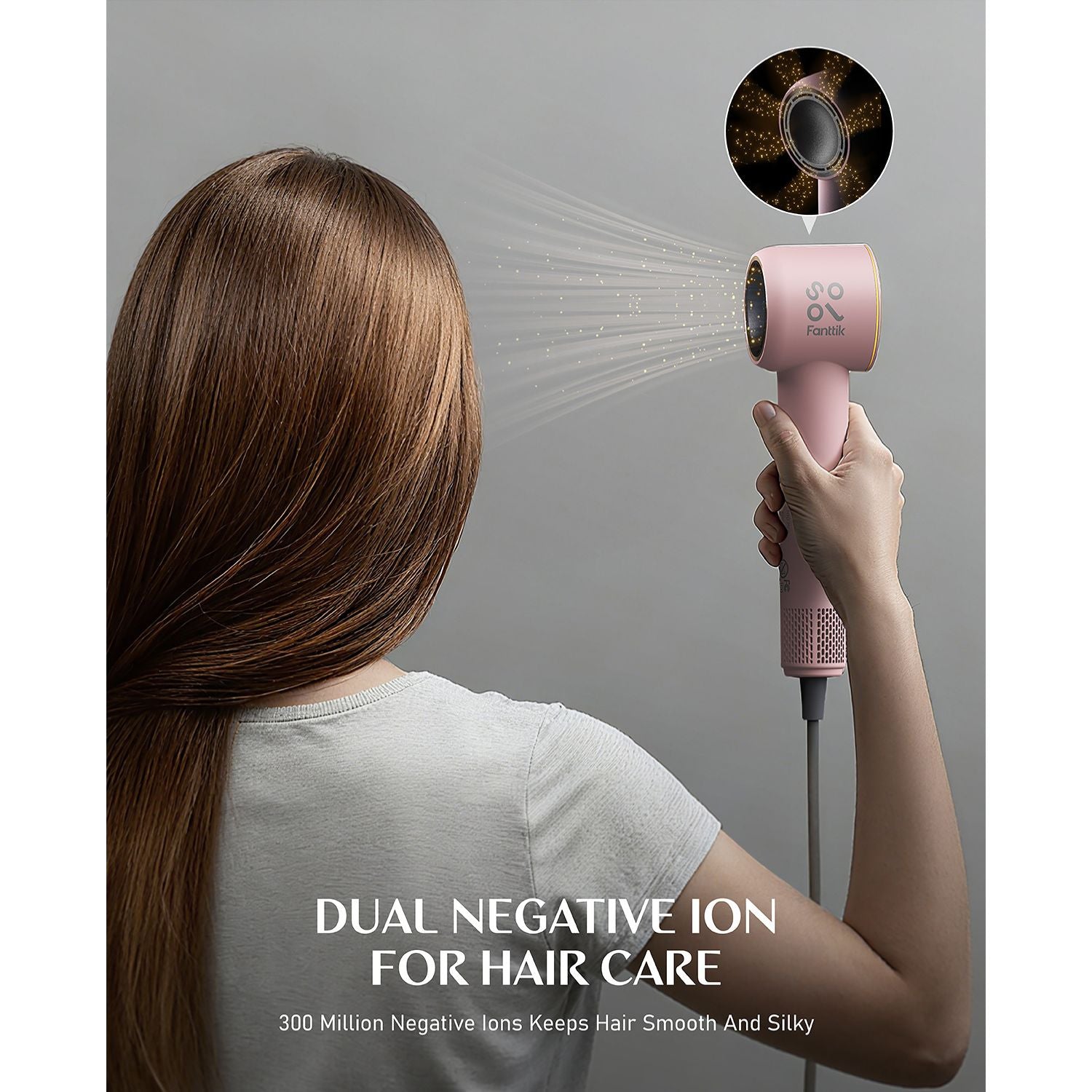 Fanttik Solo SonicDry H10 PRO 5X Faster Drying with 110,000 RPM Brushless Motor Hair Dryer, 56dB Low-Noise, 0.72lb Ultra-Light Blow Dryer, Ionic Tech for Travel, Home, Salon