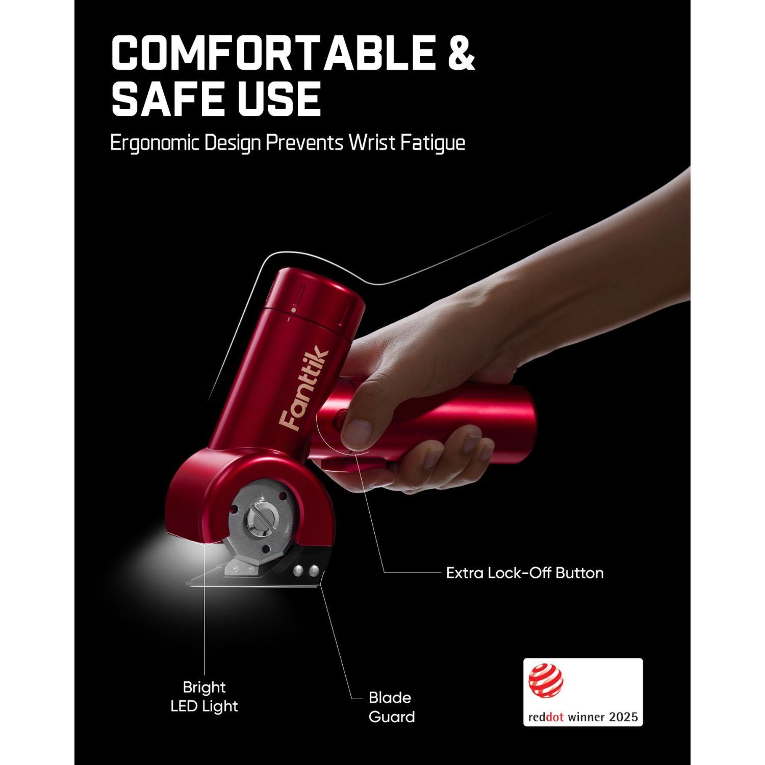 Fanttik C8 Nano Cordless Electric Scissors-Red