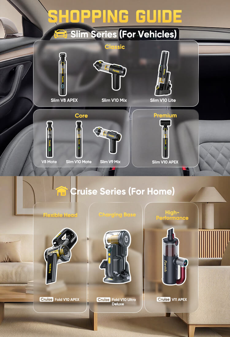 Fanttik Cordless Car Vacuums | Portable Auto Cleaners