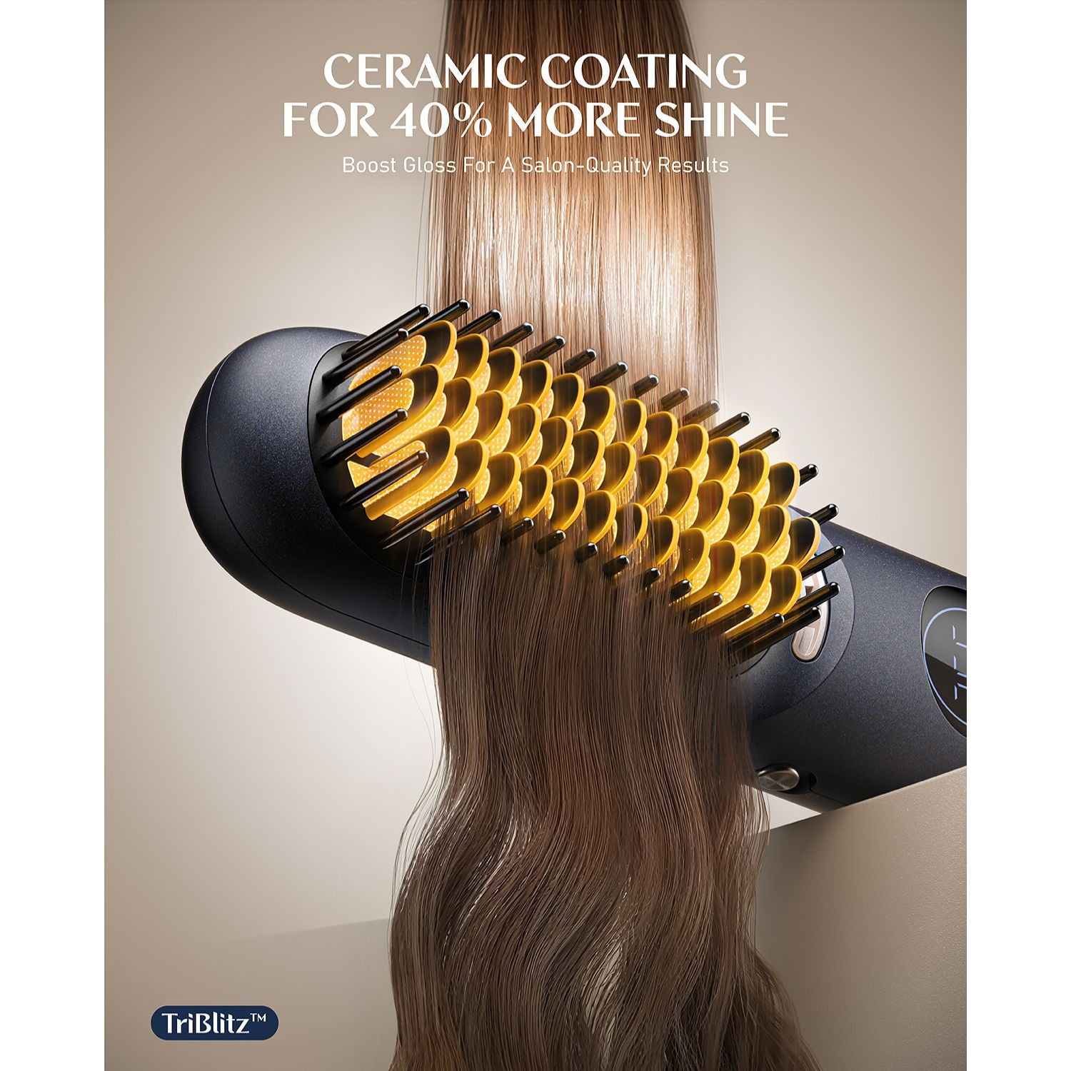 FanttikSolo I10 Apex Hair Straightener Brush, Cordless Straightening Brush with 113% Larger Heating Area & LED Temperature Display, Ceramic Coating & Ionic Technology, Safe Mode for Frizz-Free Shine