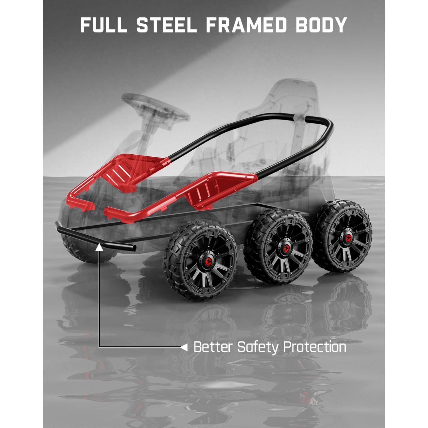 FanttikRide X7 Pro 6 EVA Wheels 24V UTV Ride on Car