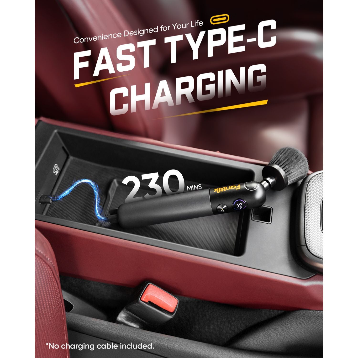 Fanttik Flip G10 Nano AutoCare Cordless Electric Scrubber, Dual-Speed with 8 Brush Heads, Adjustable Angle & Smart Display, IPX7 Waterproof for Deep Car Cleaning