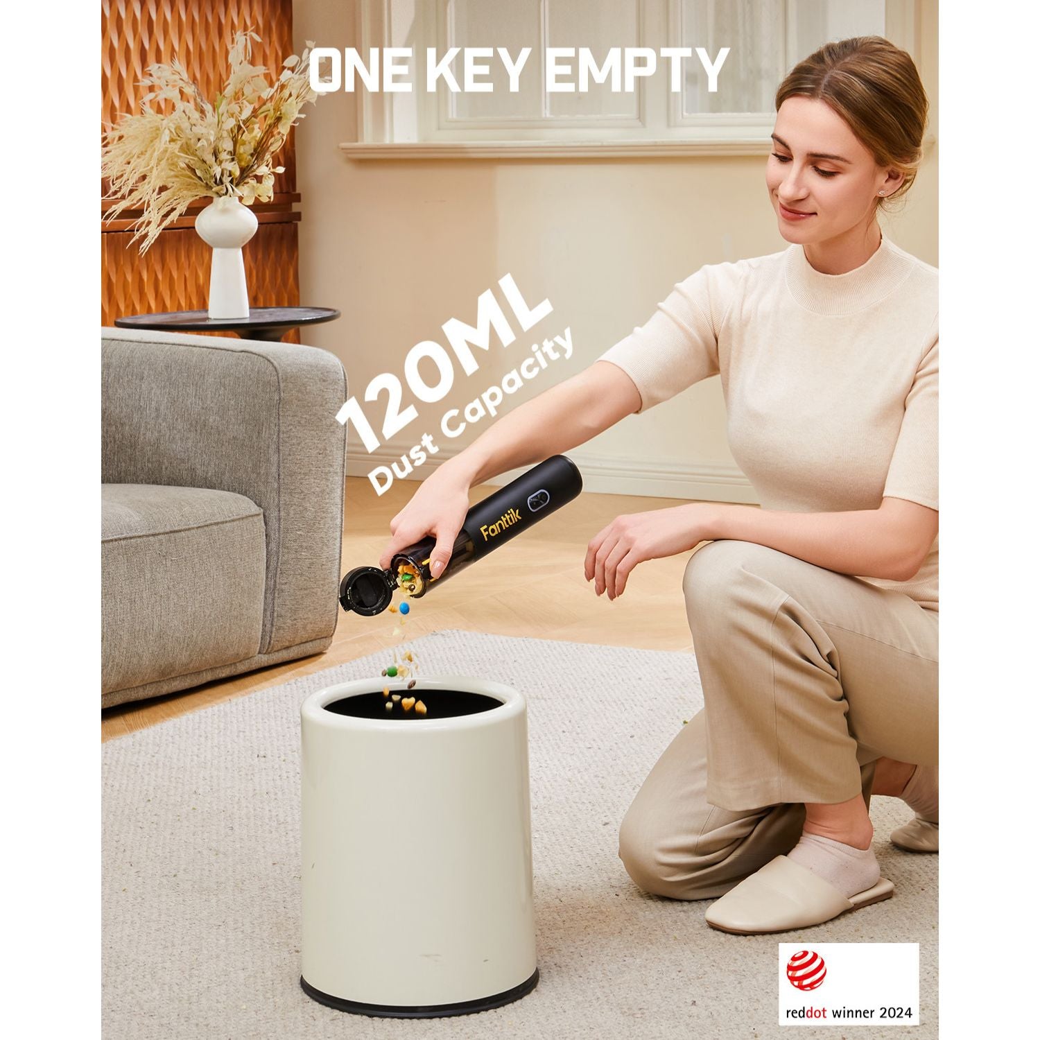 Fanttik V8 Mate Upgraded Cordless Car Vacuum-Black