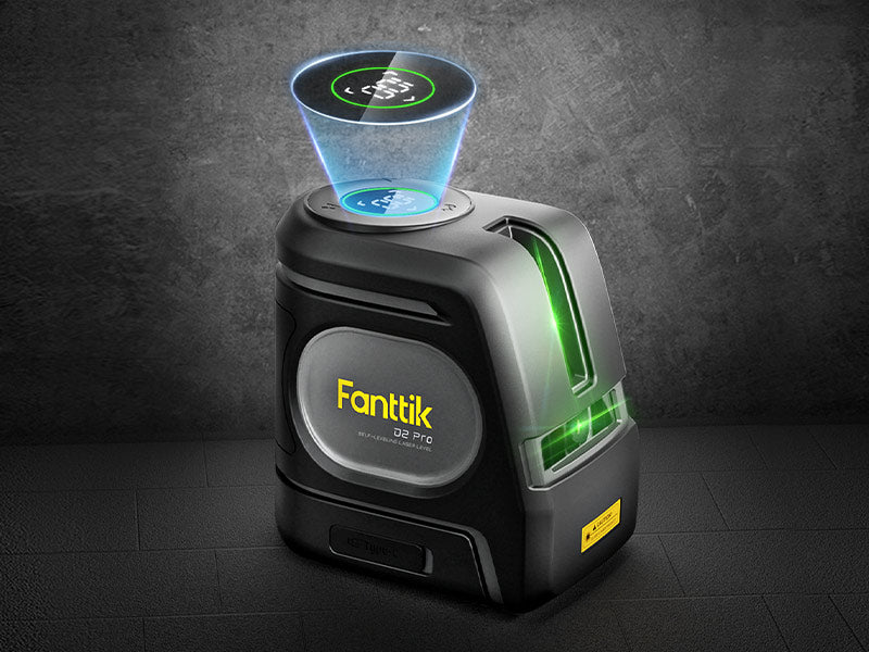 Fanttik D2 PRO Laser Level, Self-leveling Laser Level with LED Screen, 200ft Outdoor Green Cross Line, 130° Vertical Beam Spread Cover, 2600mAh Built-in Rechargeable Battery, 360° Magnetic Base