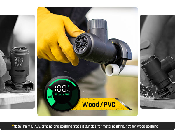 Fanttik M10 ACE Cordless Angle Grinder Brushless, 3 Inch Compact Cut Off Tool with LED Display, 3 Variable Modes, Double Security, Type-C Fast Charging, 10000RPM Mini Cutter with 4 Blades