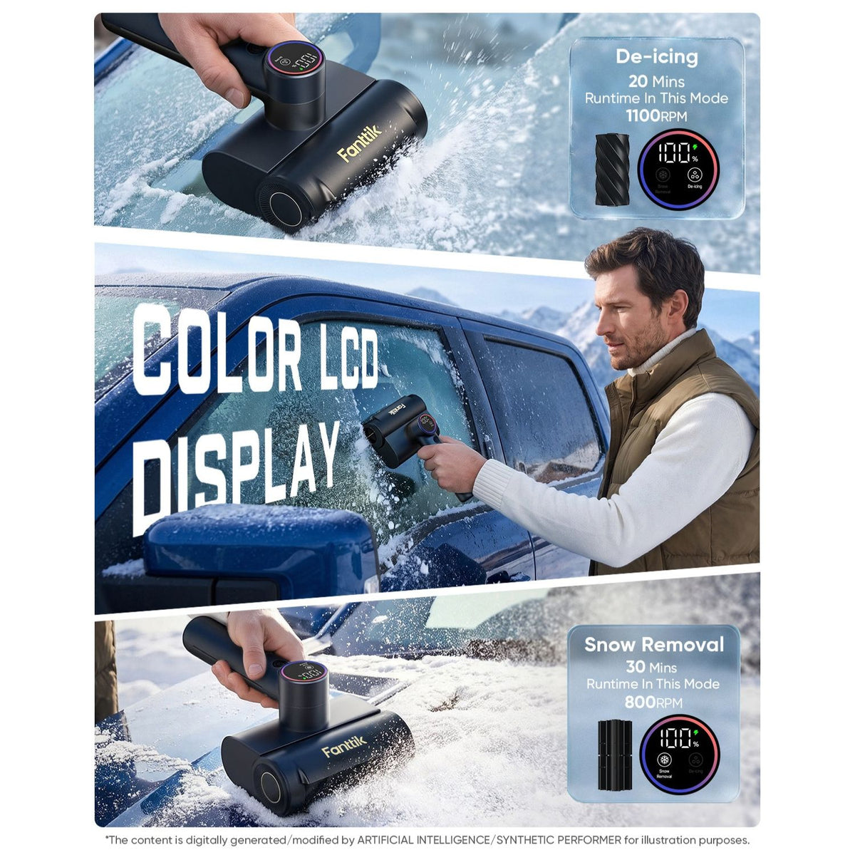 As you switch modes, the color gradient light bar updates the battery level in real time — so you always know the machine's status at a glance. Simple, intuitive, and easy to operate even with winter gloves on