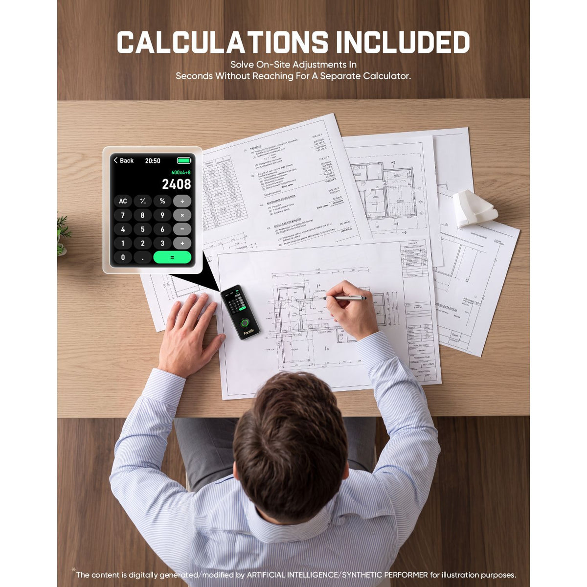Fanttik A11 Ultra X laser distance meter with built-in calculator, on-site calculation laser measuring tool for architects and renovation projects