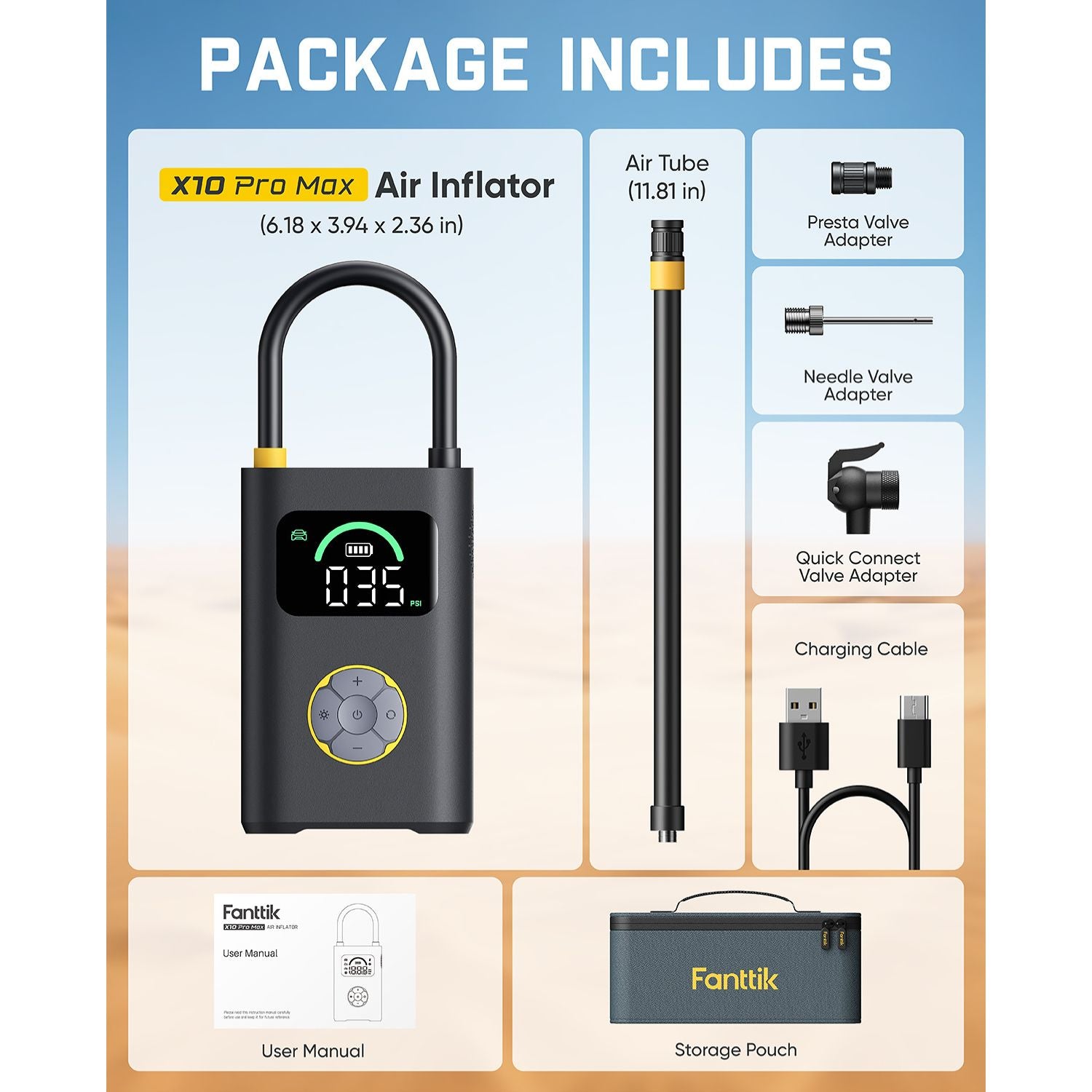 Fanttik X10 Pro Max Tire Inflator - Car Air Compressor