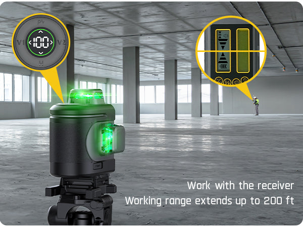 Fanttik D16 APEX Laser Level 4X360°, 16 Lines Self-Leveling Cross Line Laser with LED Screen, 5200mAh Battery Rechargeable, Pulse Mode, Magnetic support, Class II (<1 mW max output)