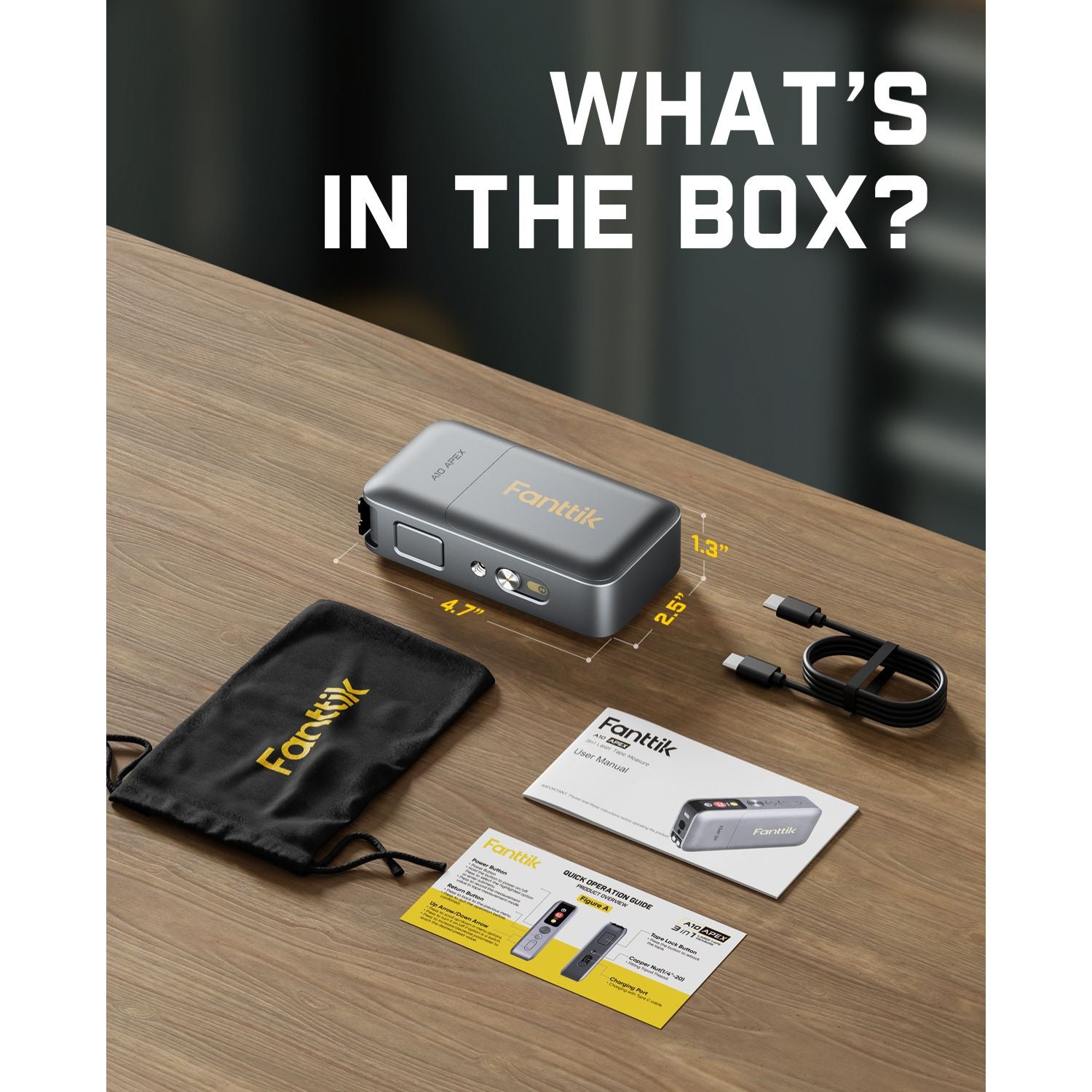 Fanttik A10 Apex 3-in-1 Laser Distance Meter-Silver