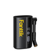 A X9 Ace Bike Pump with a digital display showing 100 PSI, featuring the brand name 'Fanttik' in yellow on the side and a black hose with a brass nozzle, set against a plain white background.