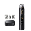 A black Fanttik H3 Master Cordless Mini Heat Gun with a digital display, shown alongside three stainless steel attachment heads and a matching black charging case on a white background.