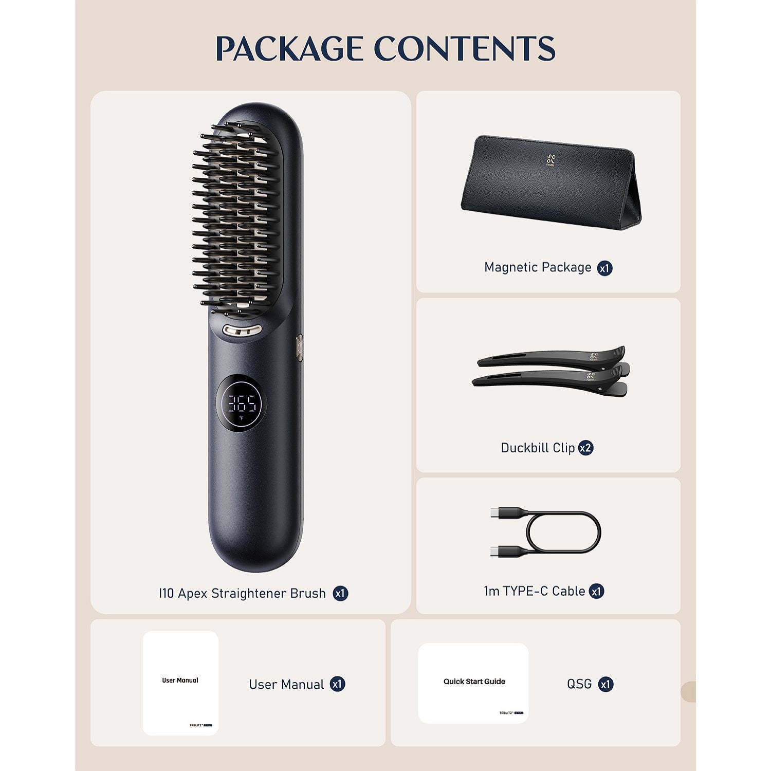FanttikSolo I10 Apex Hair Straightener Brush, Cordless Straightening Brush with 113% Larger Heating Area & LED Temperature Display, Ceramic Coating & Ionic Technology, Safe Mode for Frizz-Free Shine