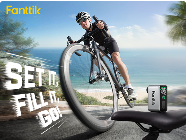 Fanttik X10 Ace Tiny Mini Bike Pump, 120 PSI Compact Air Pump with Presta and Schrader Valve, Fast Inflate Bicycle Pump for Road Bike