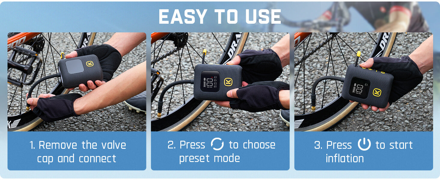 Fanttik X8 Ace Bike Pump 150PSI Fast Portable Tire Inflator, Coreless Rechargeable Electric Bicycle Air Pump