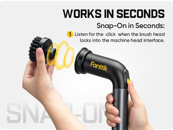 Fanttik G9 Handy Cordless MagnaStorm Electric Spin Scrubber, Dual-Speed Control with 5 Brush Heads, LED Display, IPX7 Waterproof, 2500mAh Battery with Type-C Charging, for Kitchen, Sink, Tile, Stove