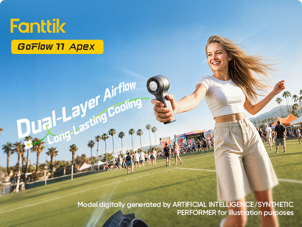 Fanttik GoFlow11 Apex Portable Handheld Fan - 30H Max Cooling