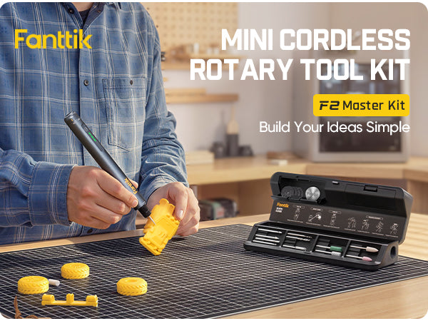 The mini rotary tool kit includes a premium flip‑lid storage case with magnetic compartments to keep accessories neatly organized, plus dedicated space for bits, and in-case charging for an efficient, clutter-free workflow