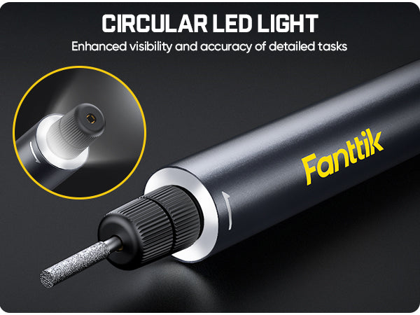 Fanttik F2 Master Kit Mini Cordless Rotary Tool, 5 Speed, 25000 RPM Engraving Pen, 35 Accessories for 3D Printed Finishing, Sanding, Polishing, Drilling, Carving, Precision DIY in Flip-Top Case