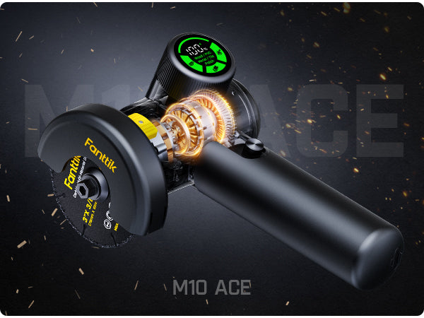Fanttik M10 ACE Cordless Angle Grinder Brushless, 3 Inch Compact Cut Off Tool with LED Display, 3 Variable Modes, Double Security, Type-C Fast Charging, 10000RPM Mini Cutter with 4 Blades