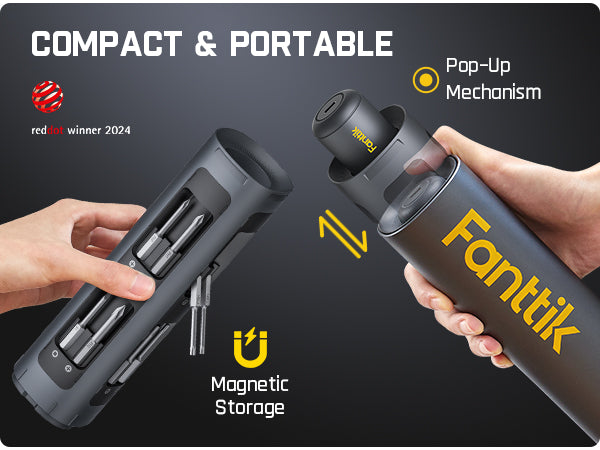 مفك كهربائي Fanttik S1 Pro بجهد 3.7V، مفك براغي قوي، 16 رأسًا فولاذيًا S2، 3 إعدادات لعزم الدوران، أقصى عزم 6 N.m، بطارية 2000MAH، مصباح LED، سداسي 1/4، أداة مثالية للأثاث وحاسوب الألعاب