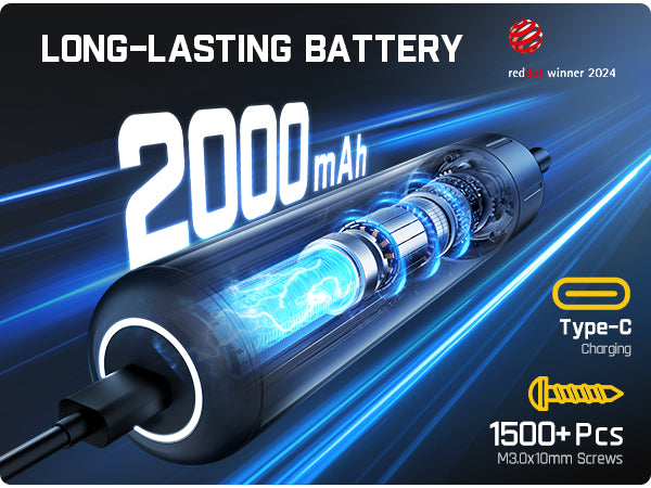 مفك كهربائي Fanttik S1 Pro بجهد 3.7V، مفك براغي قوي، 16 رأسًا فولاذيًا S2، 3 إعدادات لعزم الدوران، أقصى عزم 6 N.m، بطارية 2000MAH، مصباح LED، سداسي 1/4، أداة مثالية للأثاث وحاسوب الألعاب