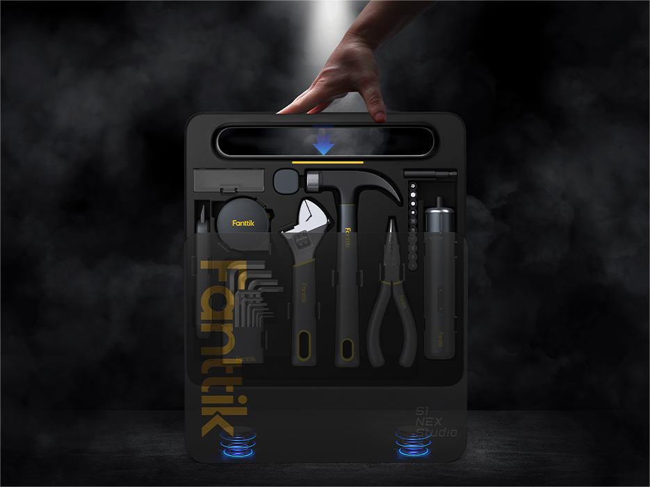 Fanttik S1 NEX Studio Electric Screwdriver Tool Kit, 3 Torque Settings, Max 6N.m, 10 Magnetic Bits, 7 Types Tools, Hex Keys, Spanner, Claw Hammer, Household Tool Kits for Home Repairs, Idea DIY