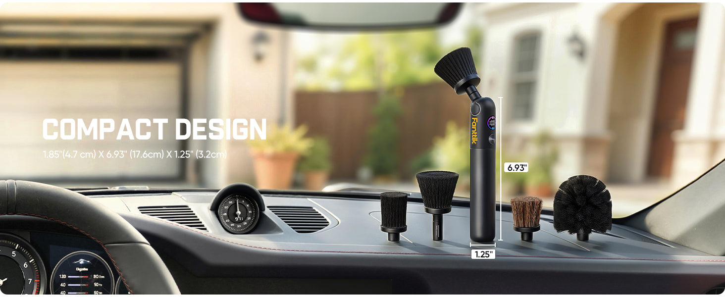 Fanttik Flip G10 Nano AutoCare Cordless Electric Scrubber, Dual-Speed with 8 Brush Heads, Adjustable Angle & Smart Display, IPX7 Waterproof for Deep Car Cleaning