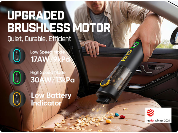 Fanttik V8 Mate Upgraded Cordless Car Vacuum, Portable Mini Vacuum with 13000pa Suction Power, 2 Suction Modes, Type-C Charge, Handheld Vacuum for Car, Small Tasks, Keyboards, Office Desk