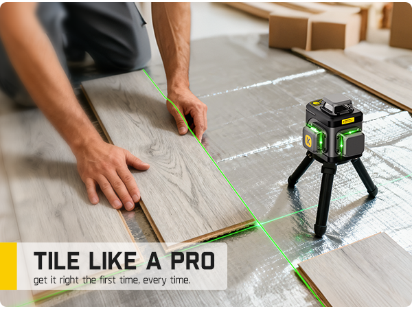 Fanttik D12 Ace Laser Level 360 Self Leveling, 3x360° Rechargeable 3D Green Cross Laser, Outdoor Pulse Mode, IP54 Durable, Easy to Use for Construction and Picture Hanging
