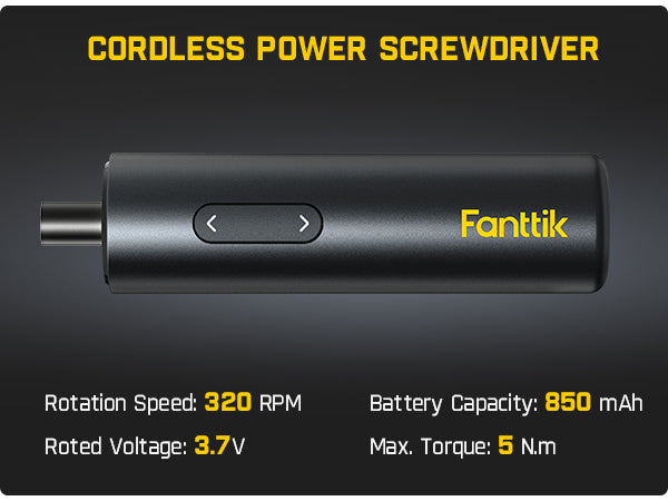 Fanttik S1 Capsule Deluxe Cordless Screwdriver, Electric Screwdriver, 5 PCS Double-Ended Bits and 12 PCS Long Bits, Max 5 N.m, 320 RPM Motor, Compact Design, Idea Tool for Furniture, Appliances