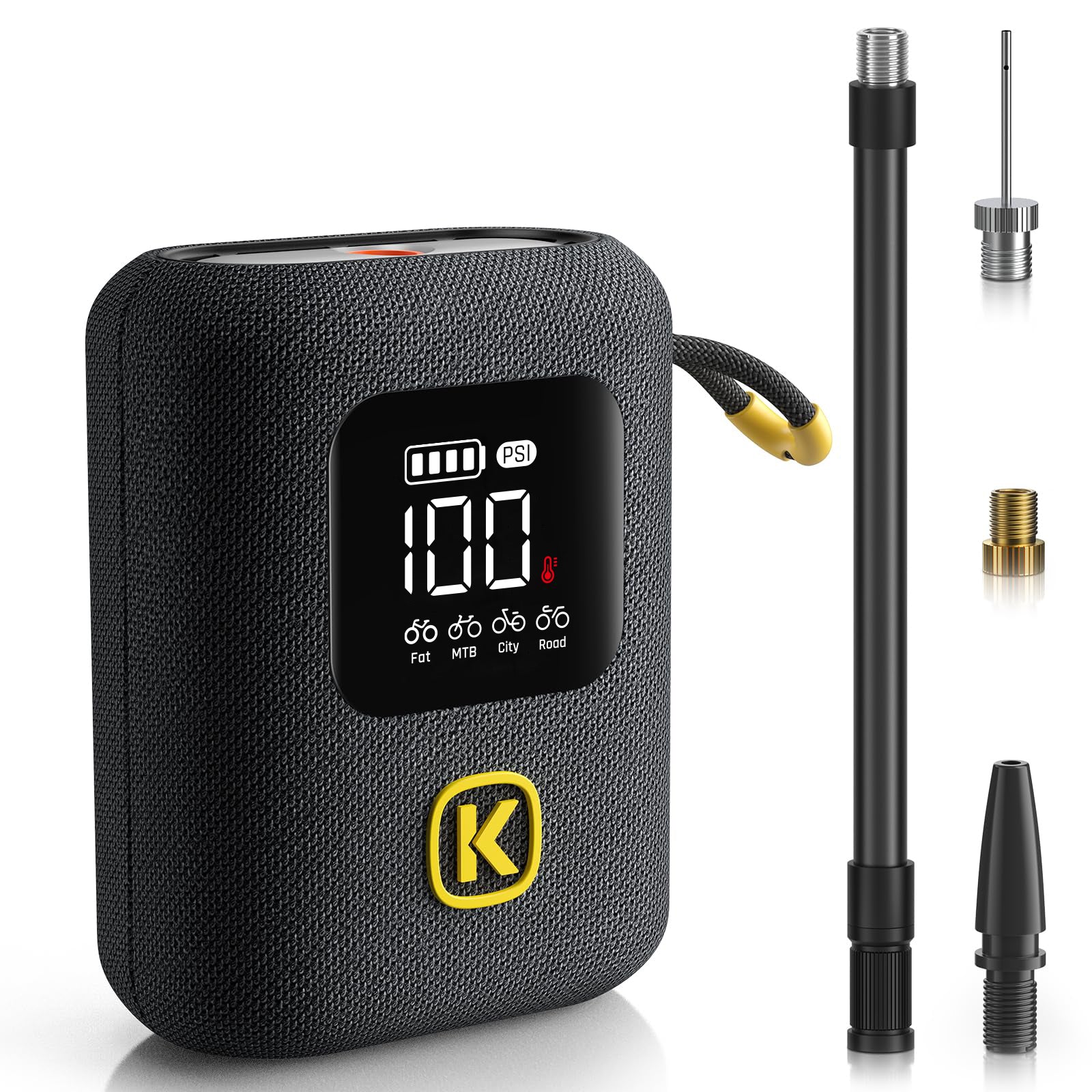 Pompa Elettrica Portatile BUCKLOS 150PSI Con Manometro Digitale – Per Bici Da Strada E Mountain Bike