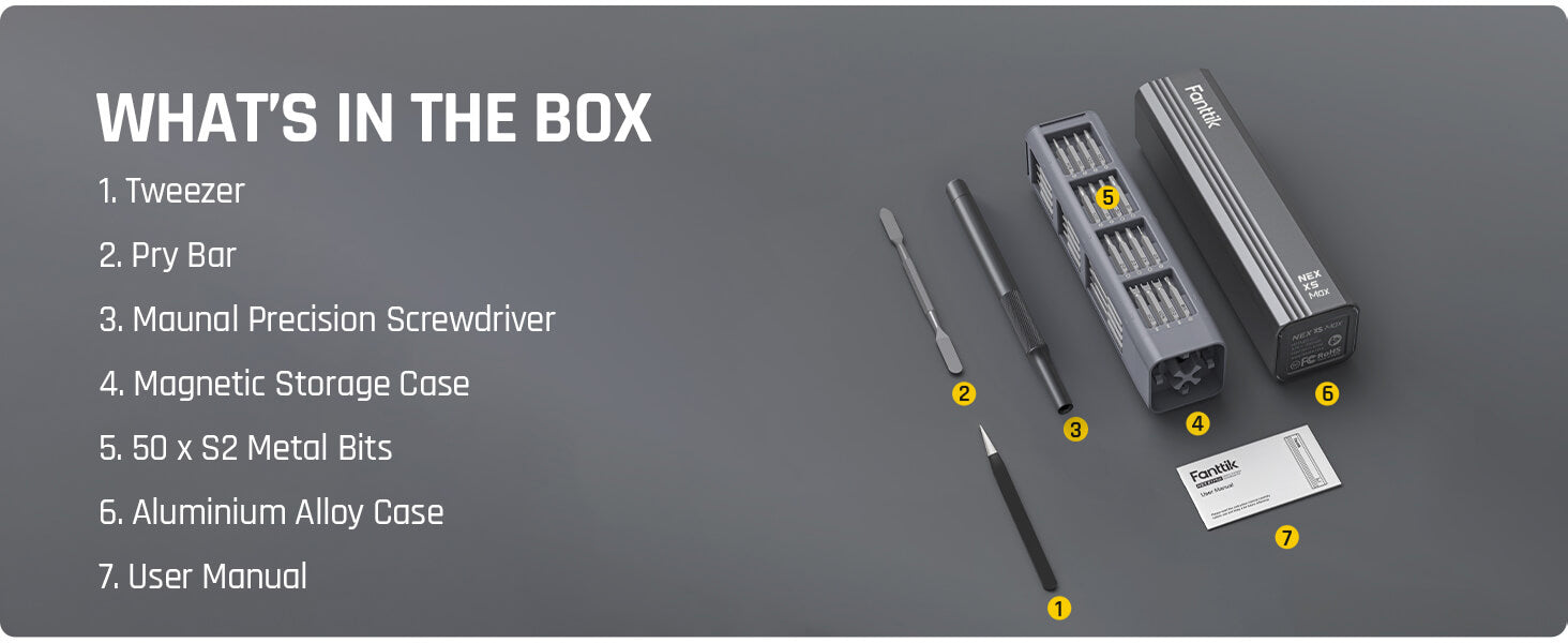 Fanttik X5 MAX Precision Screwdriver Set, 50-in-1 Magnetic Bits