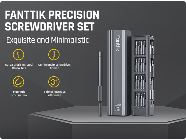 Fanttik X5 MAX Precision Screwdriver Set, 50-in-1 Magnetic Bits