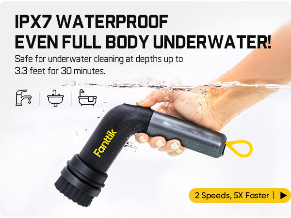 Fanttik G9 Handy Cordless MagnaStorm Electric Spin Scrubber, Dual-Speed Control with 5 Brush Heads, LED Display, IPX7 Waterproof, 2500mAh Battery with Type-C Charging, for Kitchen, Sink, Tile, Stove
