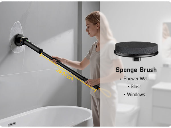 Fanttik G9 Pro Electric Scrubber, Dual-Speed (230/325 RPM) Rotary Cleaner with 6 Brush Heads, Adjustable Angle & Extendable Handle, IPX7 Waterproof, Type-C Charging for Bathroom, Tile, Grout