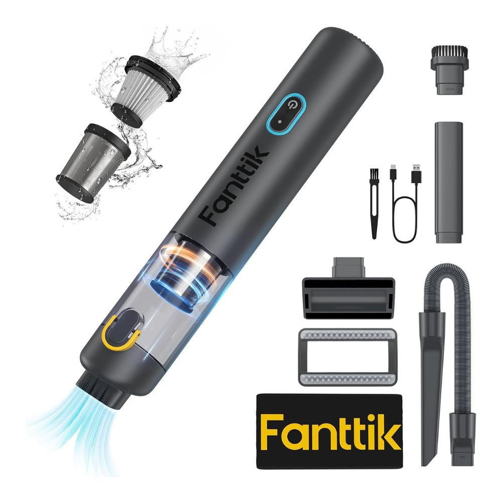 Fanttik V8 Mate Cordless Car Vacuum, Ultra-Lightweight and 2-Hour Fast Charge, Up to 30 Mins Runtime, Portable Mini Vacuum, Compact Car Cleaning