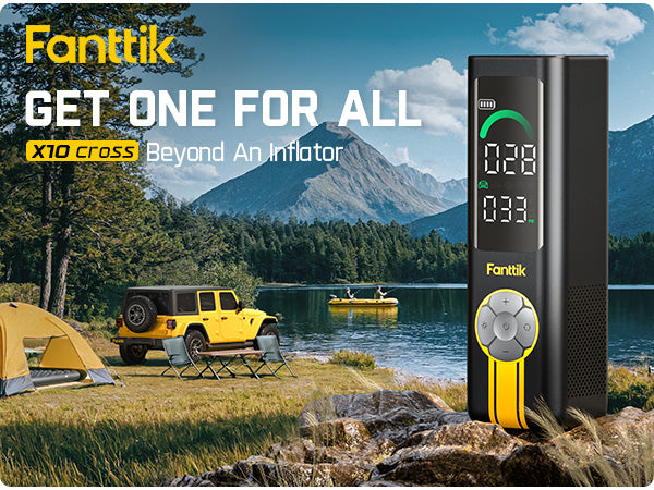 Fanttik X10 Cross Tire Inflator Portable Air Compressor, Fast Inflation/Deflation Air pump, 150PSI Cordless Inflator with Light and Power Bank, Ideal for Car, Bike, Air Mattress, Kayak, Swimming Ring