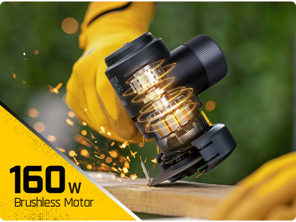 Fanttik M10 ACE Cordless Angle Grinder Brushless, 3 Inch Compact Cut Off Tool with LED Display, 3 Variable Modes, Double Security, Type-C Fast Charging, 10000RPM Mini Cutter with 4 Blades