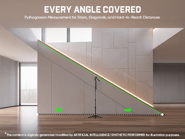 Fanttik A11 Ultra X laser measuring tool Pythagorean measurement for stairs diagonal distance
