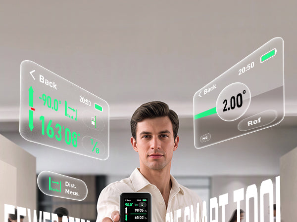 Fanttik A11 Ultra X green laser measuring tool, digital angle and distance measurement, smart laser distance meter with floating measurement display