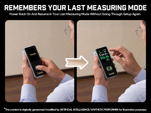 Fanttik A11 Ultra X laser measuring tool auto remembers last measurement mode, resume work quickly after power restart