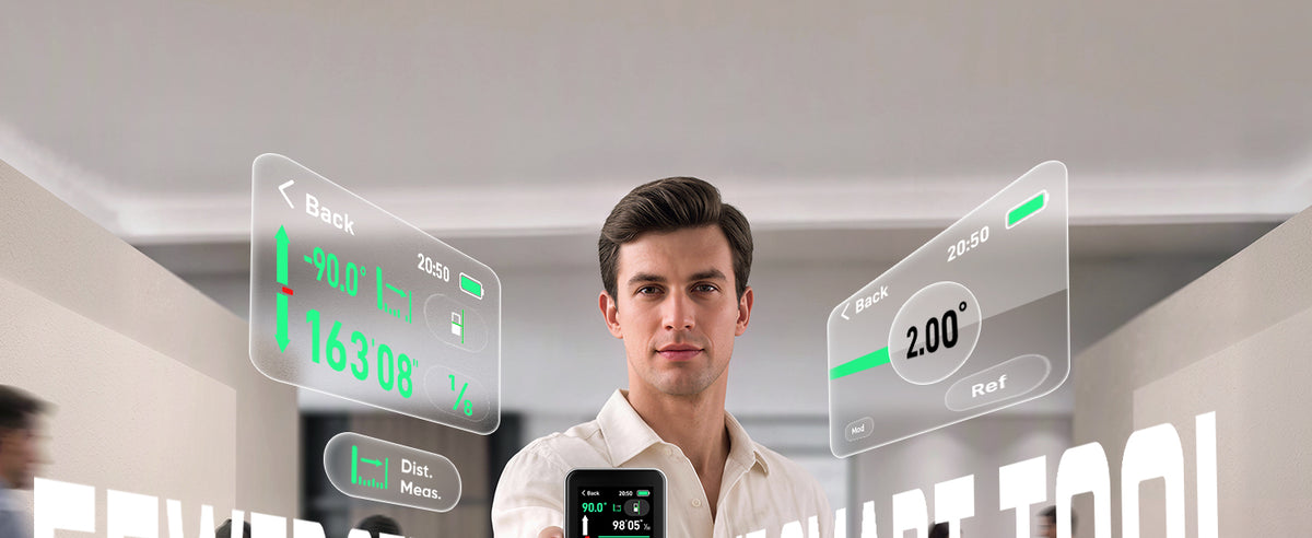 Fanttik A11 Ultra X green laser measuring tool, digital angle and distance measurement, smart laser distance meter with floating measurement display