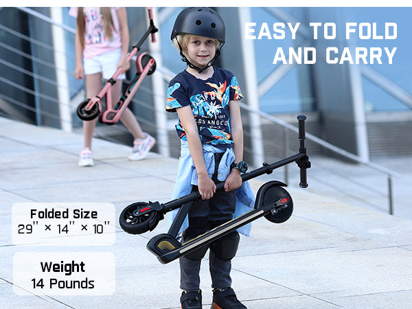 FanttikRide C9 Pro Electric Scooter for Kids Ages 8-12, Colorful Rainbow Lights, 5/8/10MPH, 5 Miles Range, LED Display, Adjustable Height, Foldable, Gifts for Boys and Girls up to 132 lbs