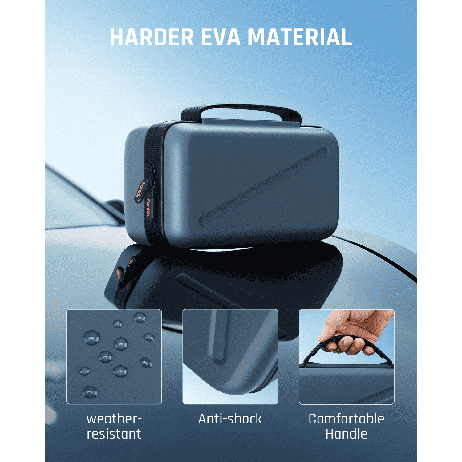 This portable carrying bag features hard and water-resistant EVA material with durable lifetime, and can perfectly protect your X8 APEX tire inflator from shocks, bumps, dents and scratches.