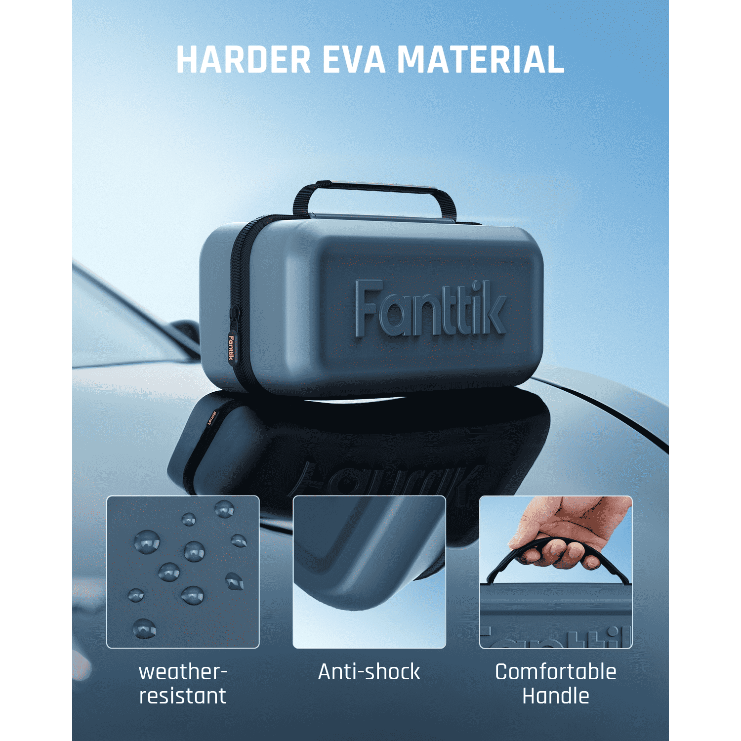 Features hard and water-resistant EVA material with durable lifetime, and can perfectly protect your T8 jump starter from shocks, bumps, dents and scratches.